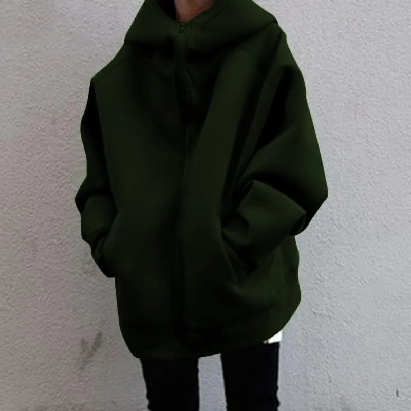 Akivide Womens Zip Up Oversized Hoodies Sweatshirt Long Sleeve Fall Winter Casual Loose Hooded Jacket with Pockets
