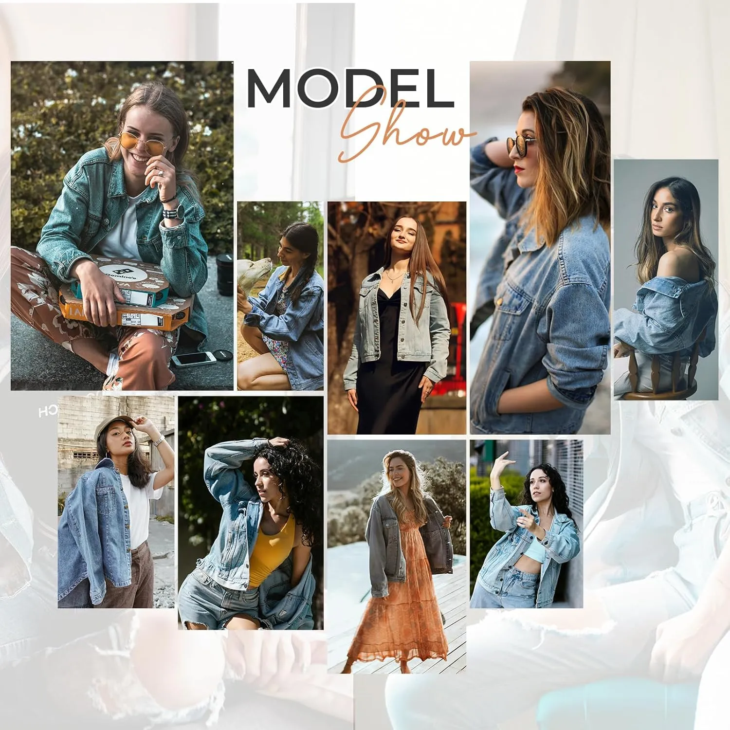 American Trends Denim Jacket for Women Oversized Long Sleeve Jean Shirts Button Down Shirt Lightweight Jean Crop Top Jacket