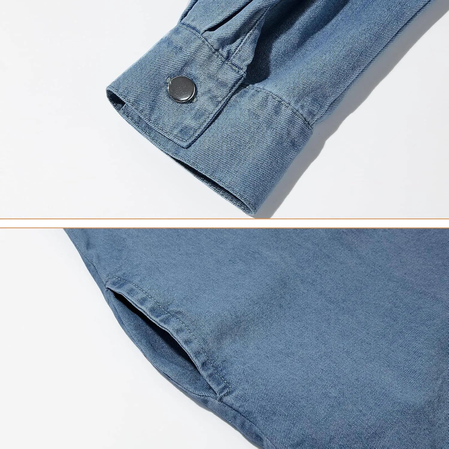 American Trends Denim Jacket for Women Oversized Long Sleeve Jean Shirts Button Down Shirt Lightweight Jean Crop Top Jacket