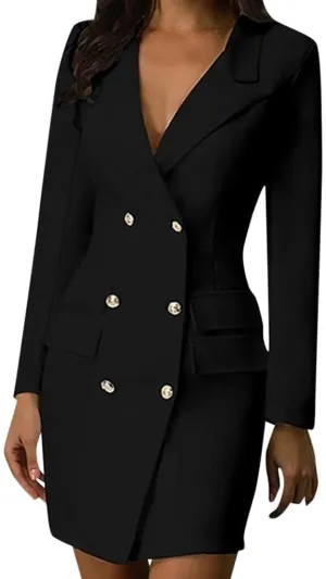Aniywn Ladies Bodycon Blazer Dress Women Slim Fit Pinstripe Patchwork Bodycon Dress Suit Sets