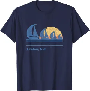 Avalon NJ Sailboat T-Shirt Vintage 80s Sunset Tee T-Shirt