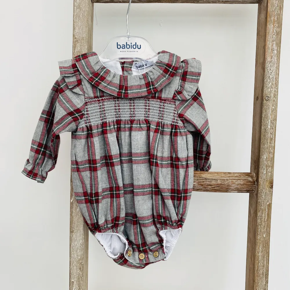 AW Babidu Grey Tartan Romper