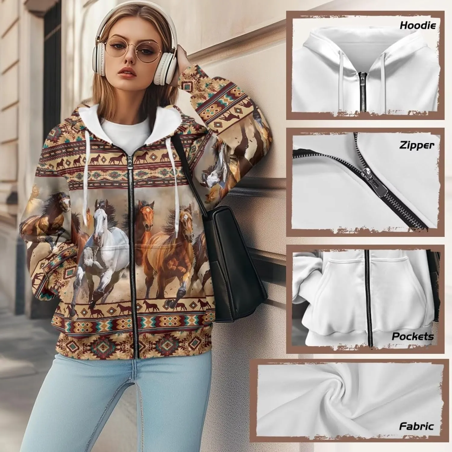Biyejit Womens Zip Up Hoodies Long Sleeve Fall Oversized Sweatshirts Y2K Jacket with Pockets