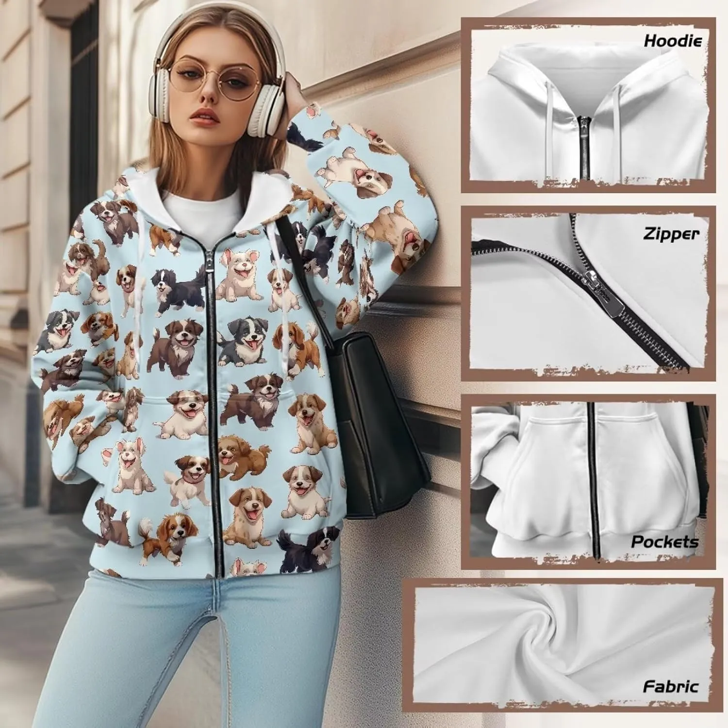 Biyejit Womens Zip Up Hoodies Long Sleeve Fall Oversized Sweatshirts Y2K Jacket with Pockets