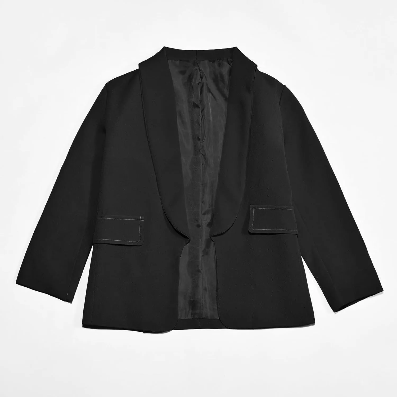 Blazer Jacket for Teen Girls Long Sleeve Y2K Solid Lapel Formal Suit Coat Casual Open Front Dress Tops with Pocket