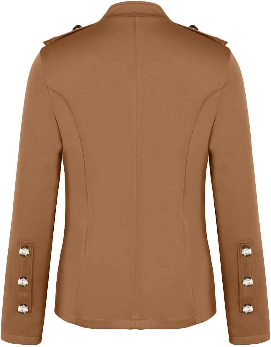 Blazer Jackets for Womens Mock Neck Button Jacket Open Front Cardigan Classic Daily Business Casual Suit Coats