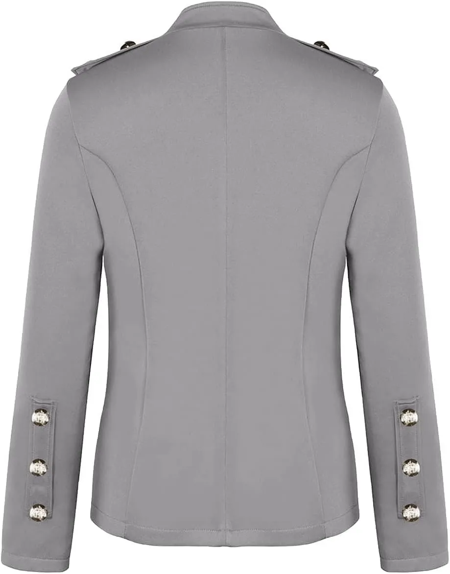 Blazer Jackets for Womens Mock Neck Button Jacket Open Front Cardigan Classic Daily Business Casual Suit Coats