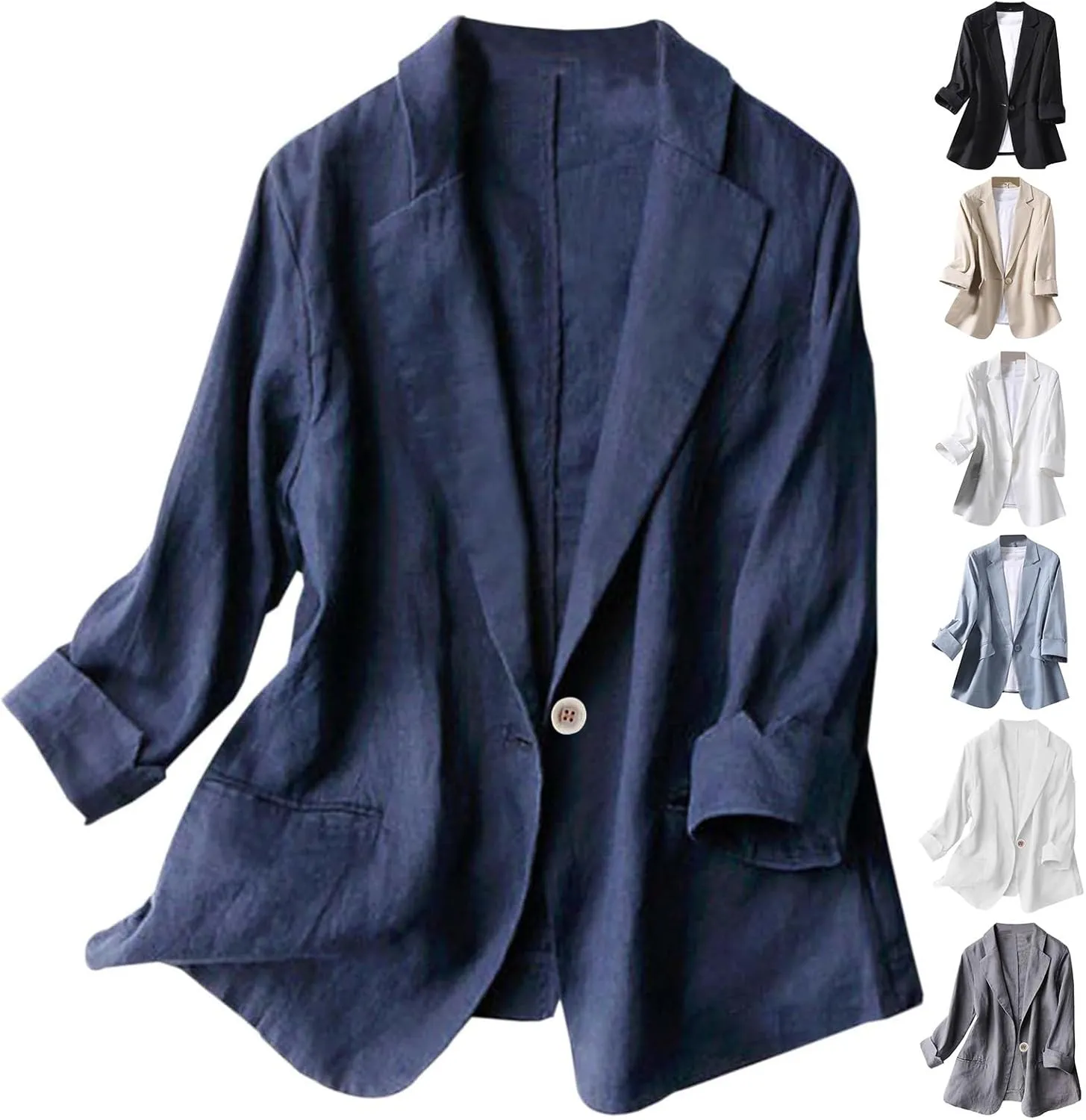 Blazers for Women Business Casual Summer Blazers Lightweight Suit Jackets 3/4 Sleeve Work Jacket Trendy Office Blazer
