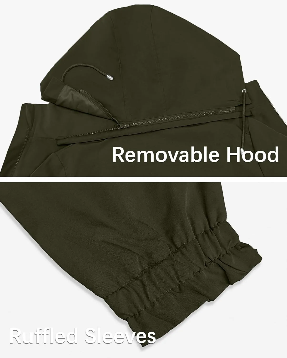 Bloggerlove Women Rain Jacket Waterproof Raincoat with Hood Lightweight Outdoor Windbreaker
