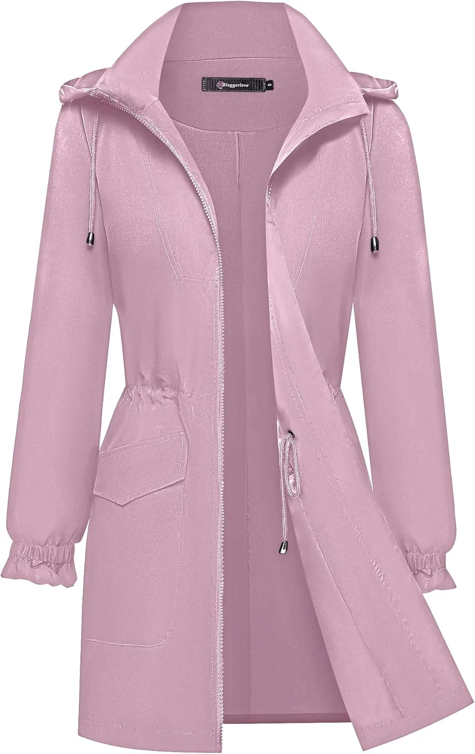 Bloggerlove Women Rain Jacket Waterproof Raincoat with Hood Lightweight Outdoor Windbreaker