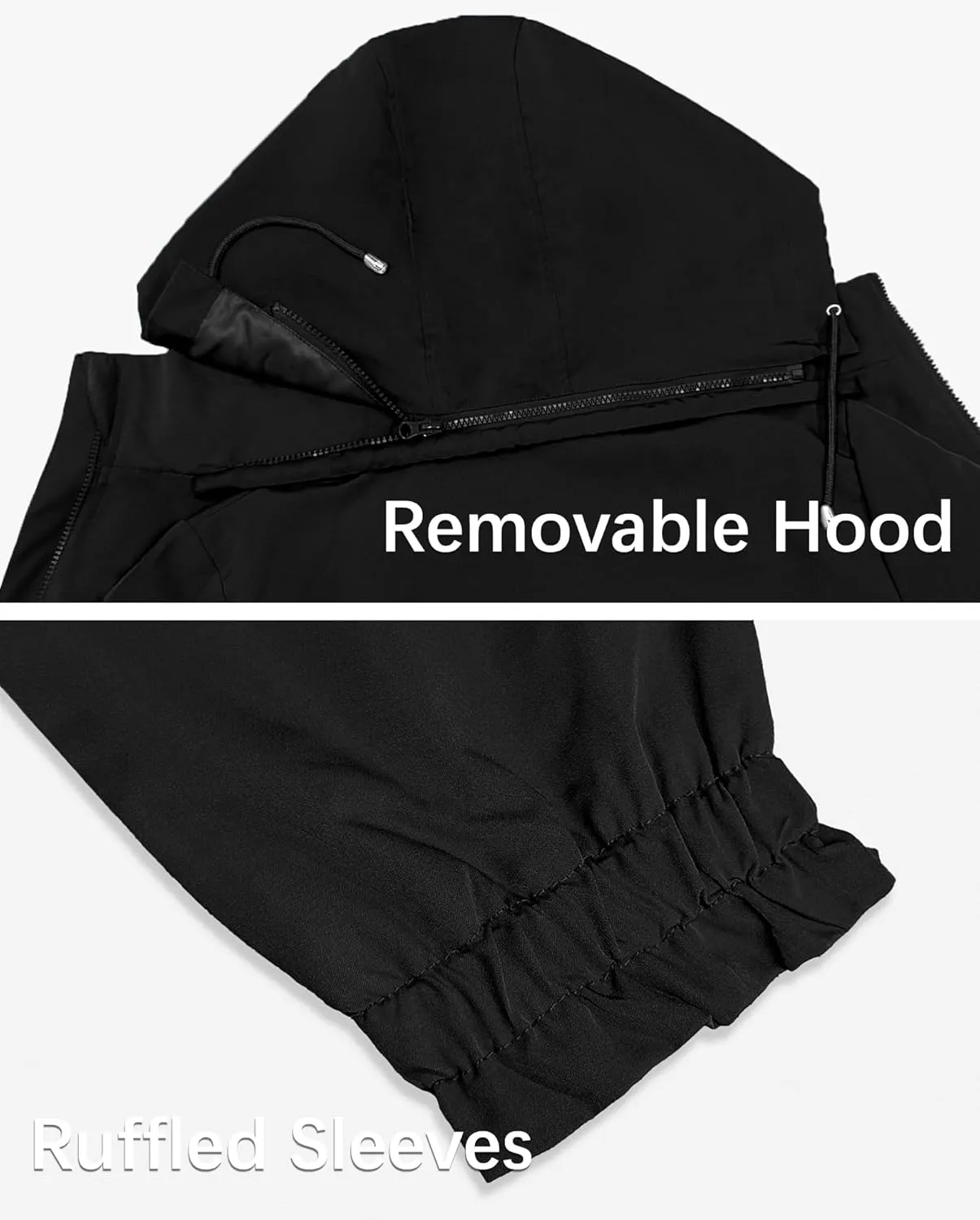 Bloggerlove Women Rain Jacket Waterproof Raincoat with Hood Lightweight Outdoor Windbreaker
