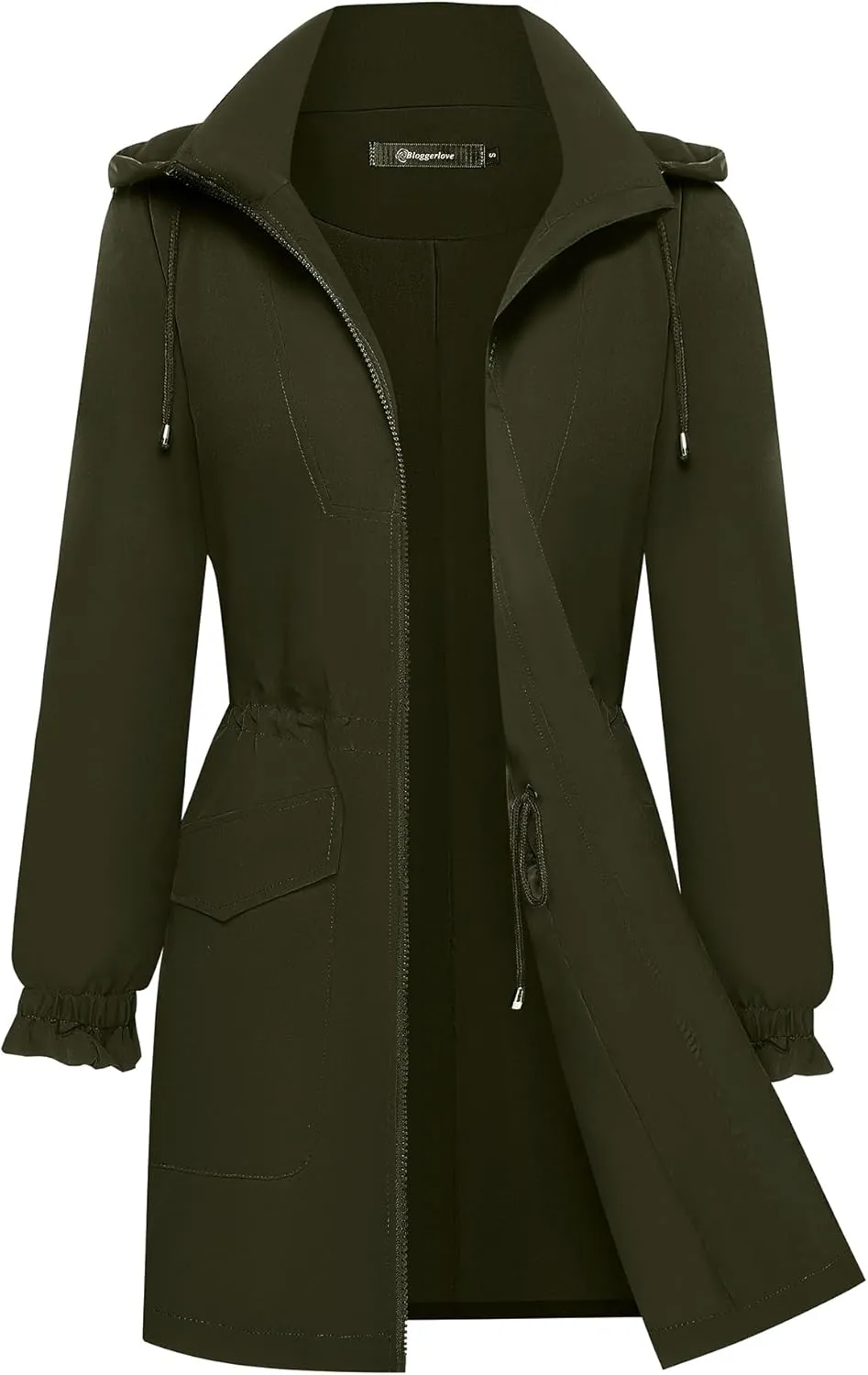 Bloggerlove Women Rain Jacket Waterproof Raincoat with Hood Lightweight Outdoor Windbreaker