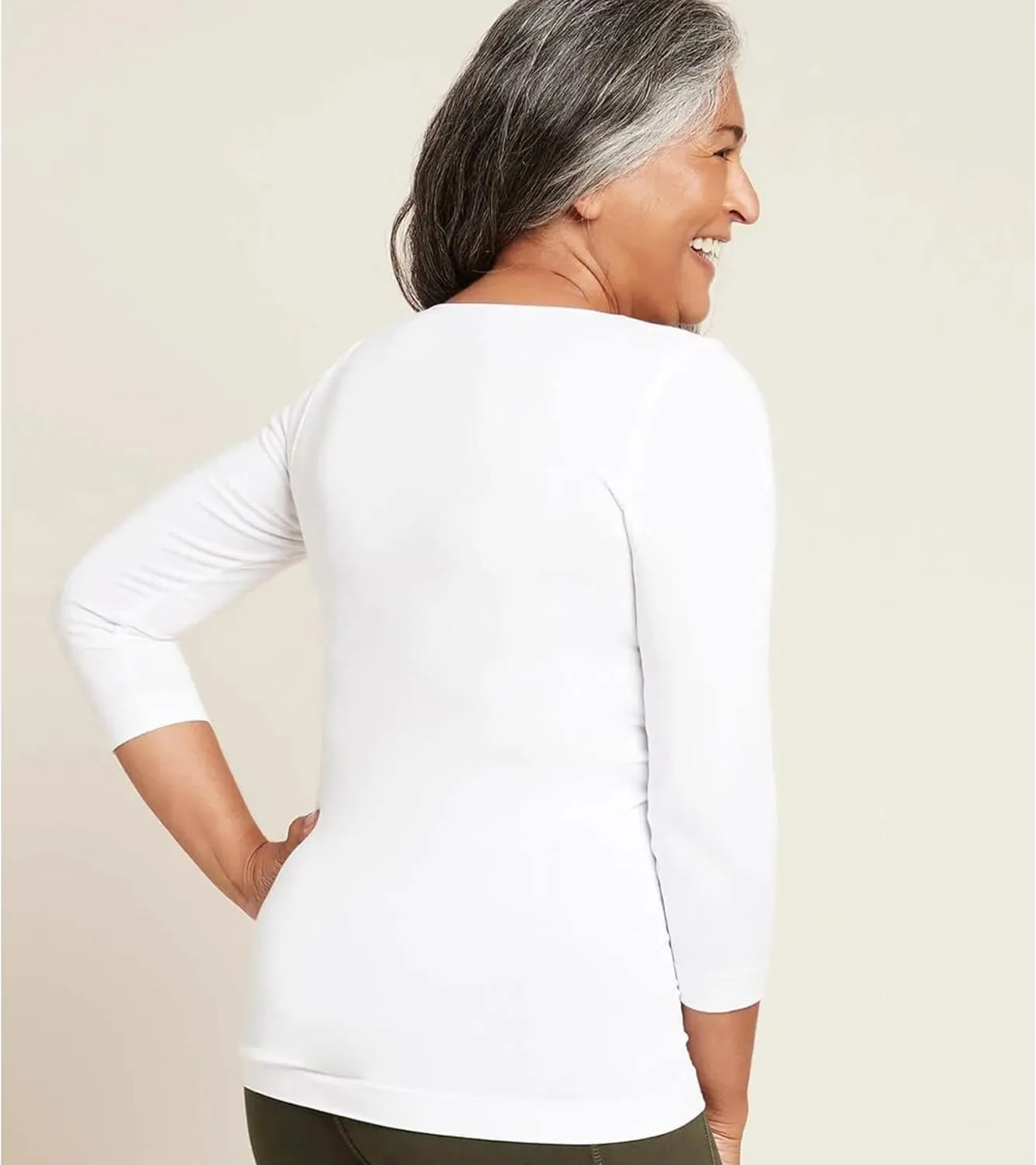 Boody Body EcoWear Womens Scoop Top, 3/4 Sleeve, Soft Breathable, Lightweight Slim Fit, Viscose Made from Bamboo