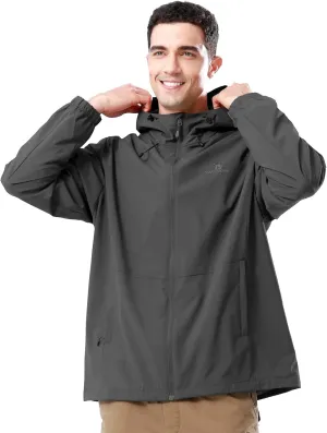 CAMELSPORTS Men Waterproof Softshell Jacket Windbreaker Hooded lightweight Rain Coat for Outdoor Hiking