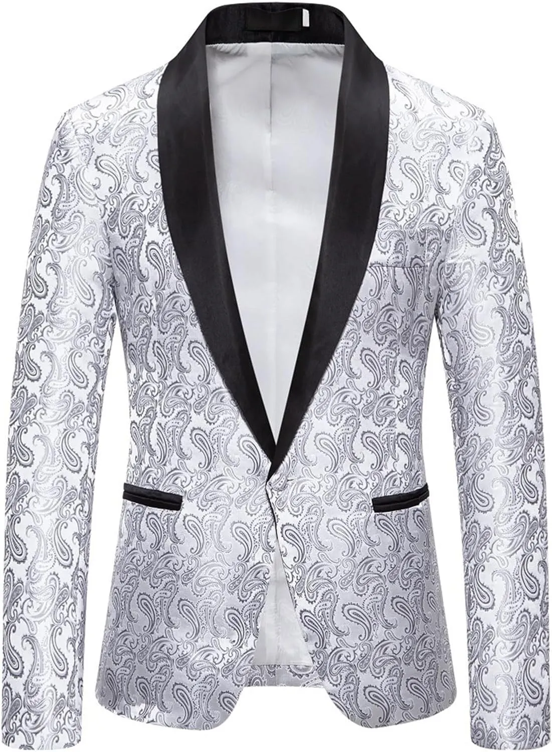 Casual Blazer for Mens Trend Color Block One Button Sport Coat Slim Lightweight Suit Blazer Jacket Prom Party Jacket