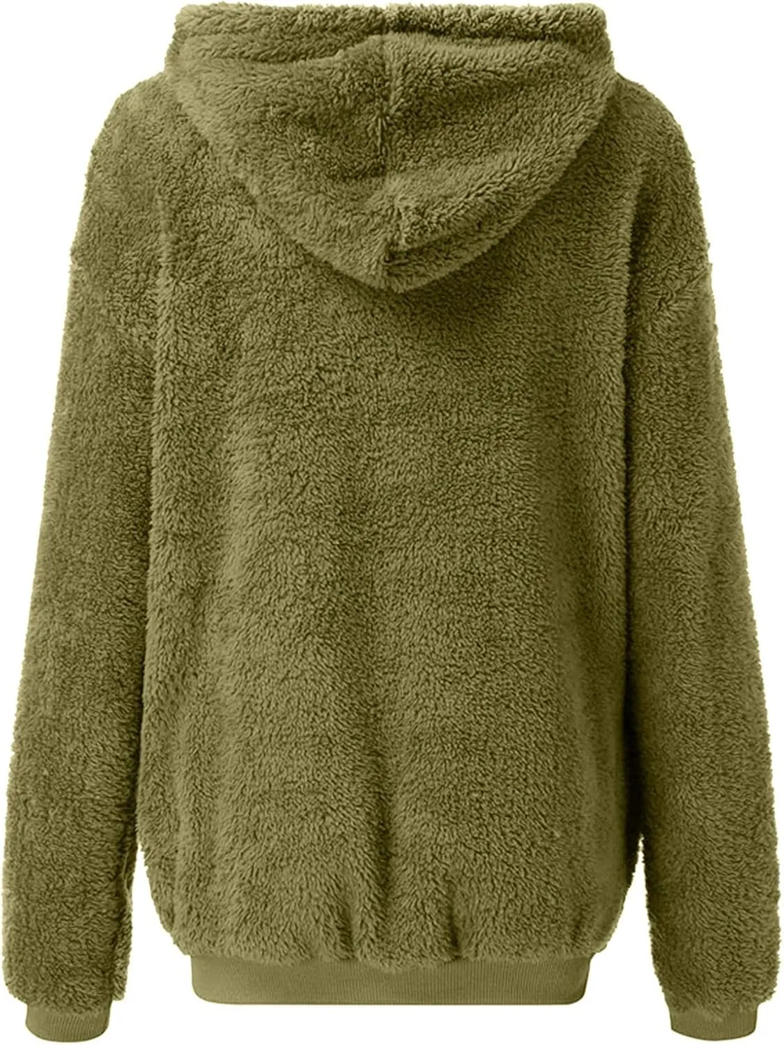 Cdiecer Fluffy Fleece Hoodies Womens Zip Up Sweatshirt Warm Hooded Jacket Oversized Sherpa Coat Outwear with Pockets