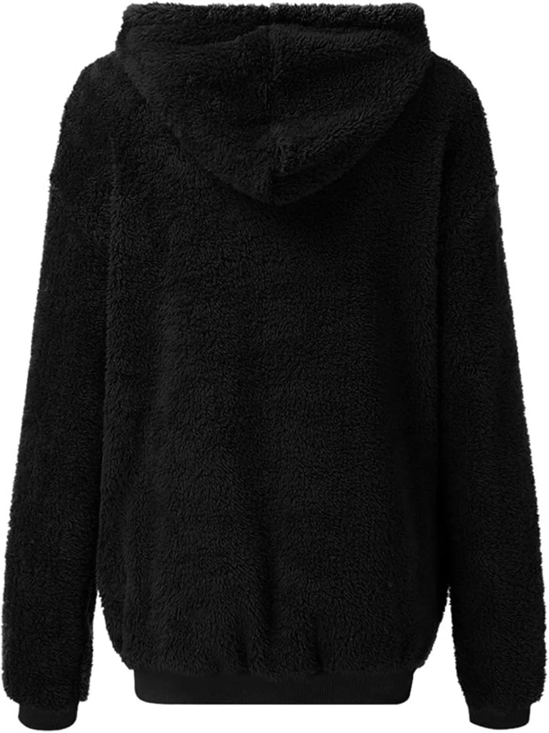 Cdiecer Fluffy Fleece Hoodies Womens Zip Up Sweatshirt Warm Hooded Jacket Oversized Sherpa Coat Outwear with Pockets