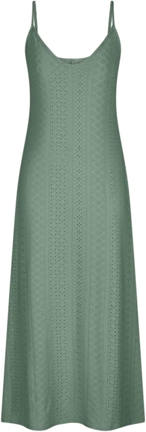 Ceboyel Womens Spaghetti Strap Eyelet Maxi Dress Summer Casual Vacation Dresses Boho Beach Sundresses Bohemian Outfits 2024