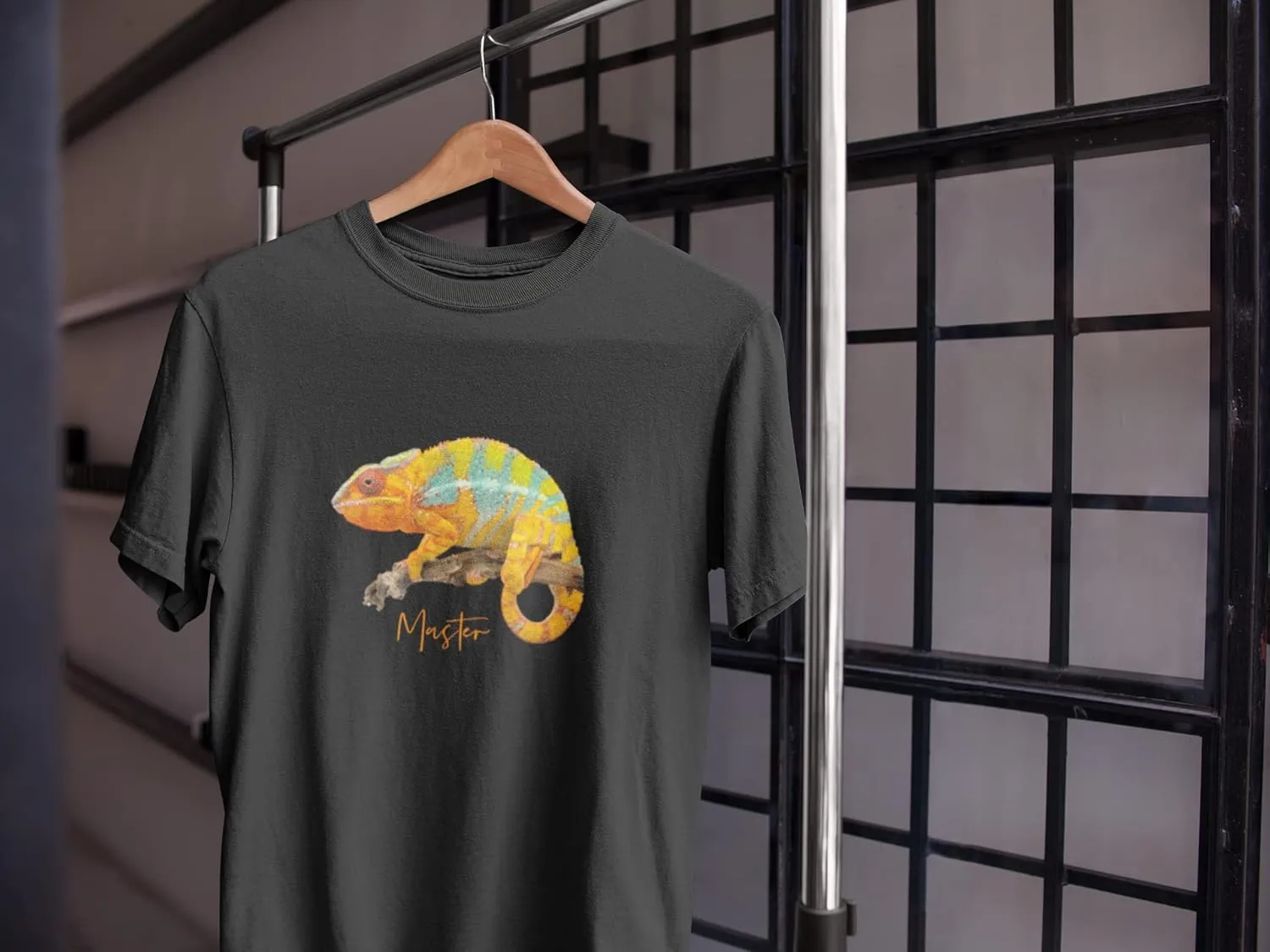Chameleon Master Organic Cotton t-Shirt. Unisex t Shirt Available in Black and Blue.