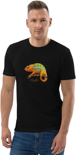 Chameleon Master Organic Cotton t-Shirt. Unisex t Shirt Available in Black and Blue.