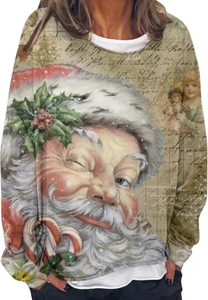 Christmas Outfits For Women Cute Christmas Tree Sweaters Oversized Crewneck Holiday Sweatshirts 2024 Fall Winter