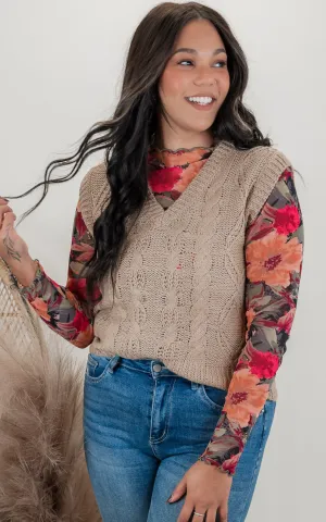 Chunky Cable Knit Sweater Vest - Final Sale