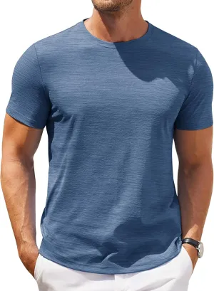 COOFANDY Mens Crew Neck T Shirt Short Sleeve Casual Summer Basic Tee Muscle Slim Fit Workout T-Shirt