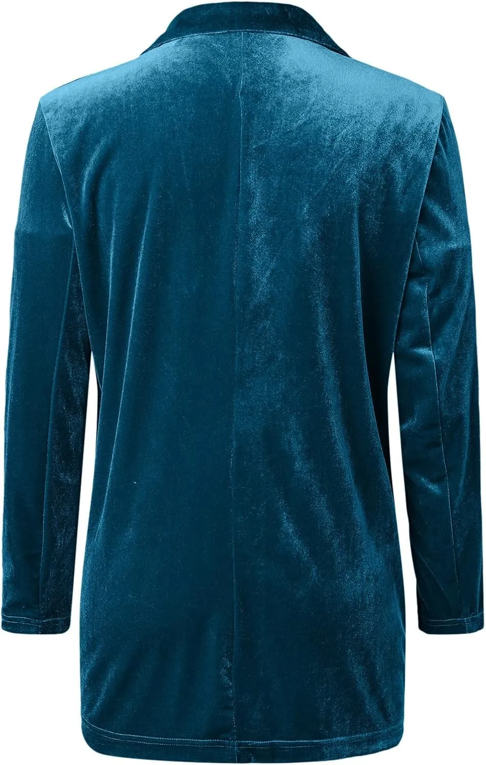 cooki Velvet Blazer Jackets for Women Velvet Trench Coat Open Front Cardigan with Pockets Long Lapel Winter Velvet Soft Coat
