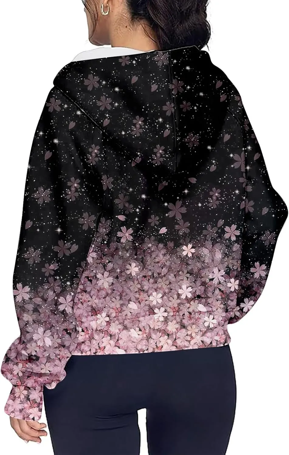 COTECRAM Womens Full Zip Up Hoodie Long Sleeve Oversized Graphic Sweatshirt Fall Jacket with Pockets Fashion Clothes 2024