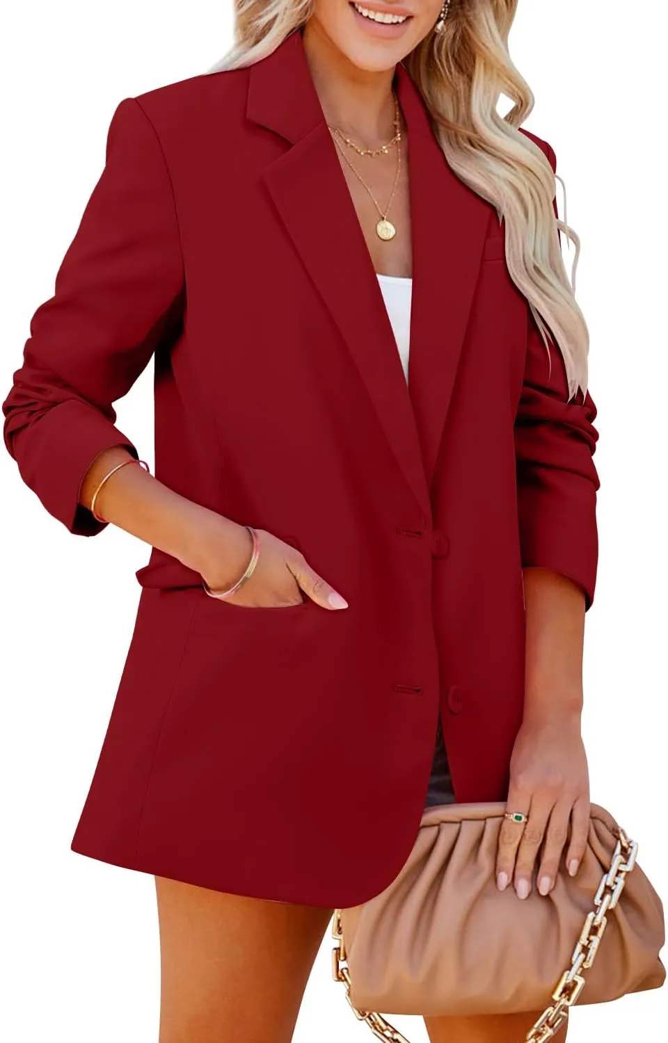 CRAZY GRID Women Business Casual Blazer Fashion Lightweight with Lined Professional Work Office Suit Jacket