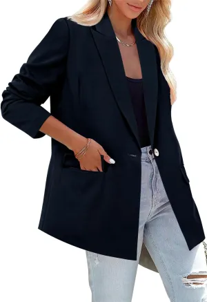 CRAZY GRID Women Business Casual Blazer Fashion Lightweight with Lined Professional Work Office Suit Jacket