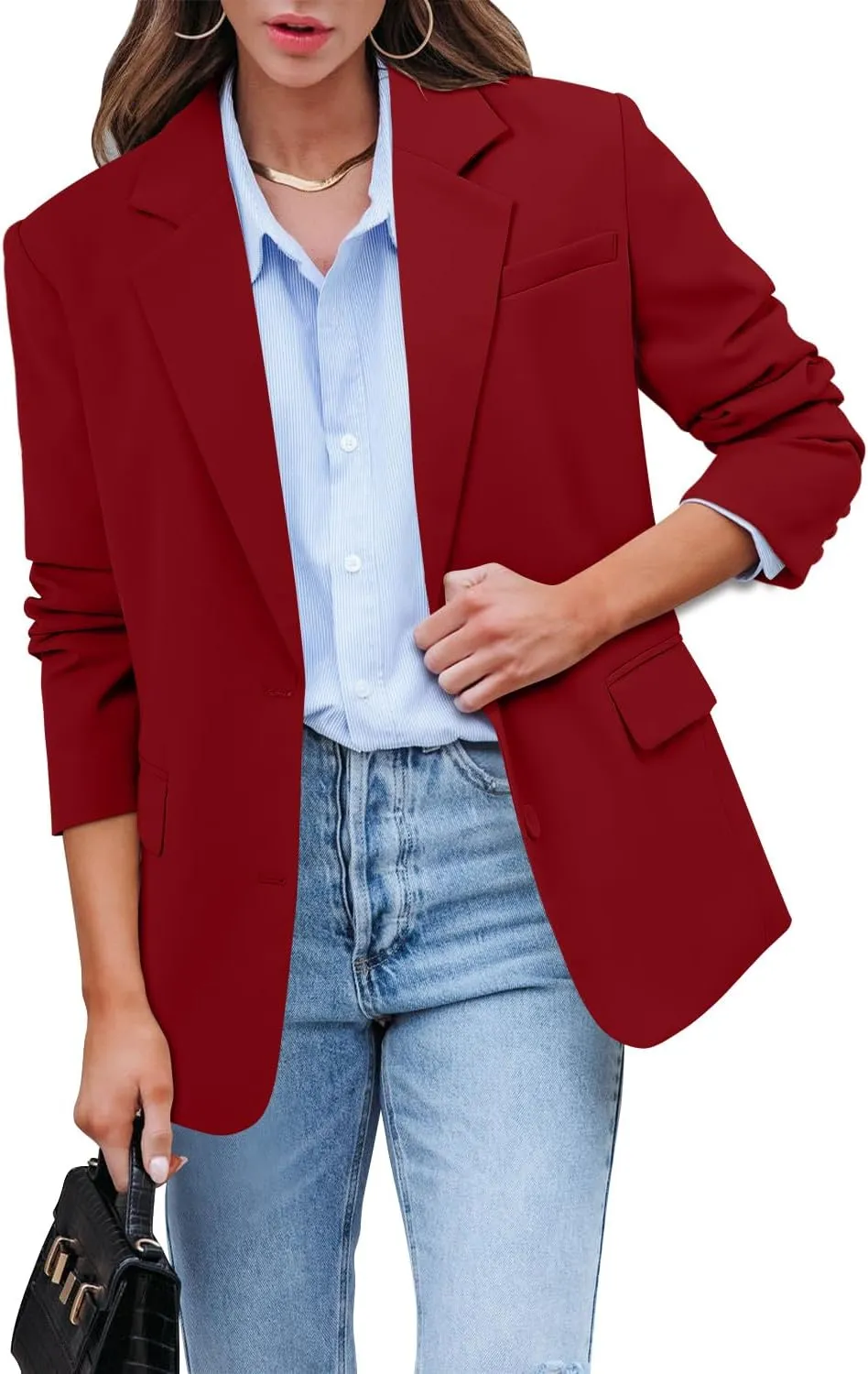 CRAZY GRID Women Business Casual Blazer Fashion Lightweight with Lined Professional Work Office Suit Jacket
