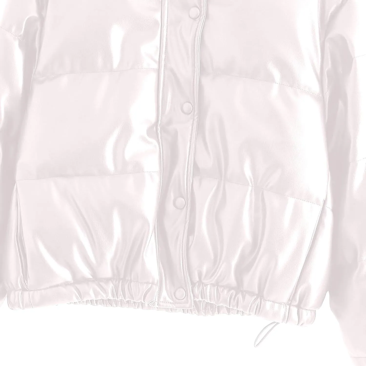 Cropped Puffer Jackets For Women Lightweight Long Sleeve Bubble Jacket Cute Button Softshell Padded Puffer Down Coats