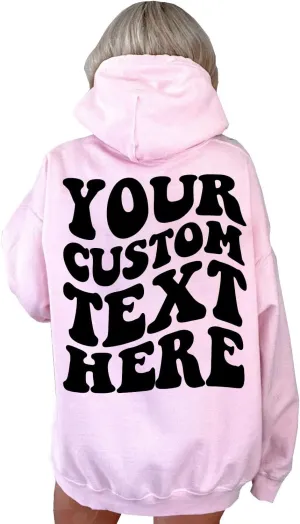 Custom Hoodie Text On Back, Words On Back of Hoodie, Hoodie Words On Back, Personalized Hoodie