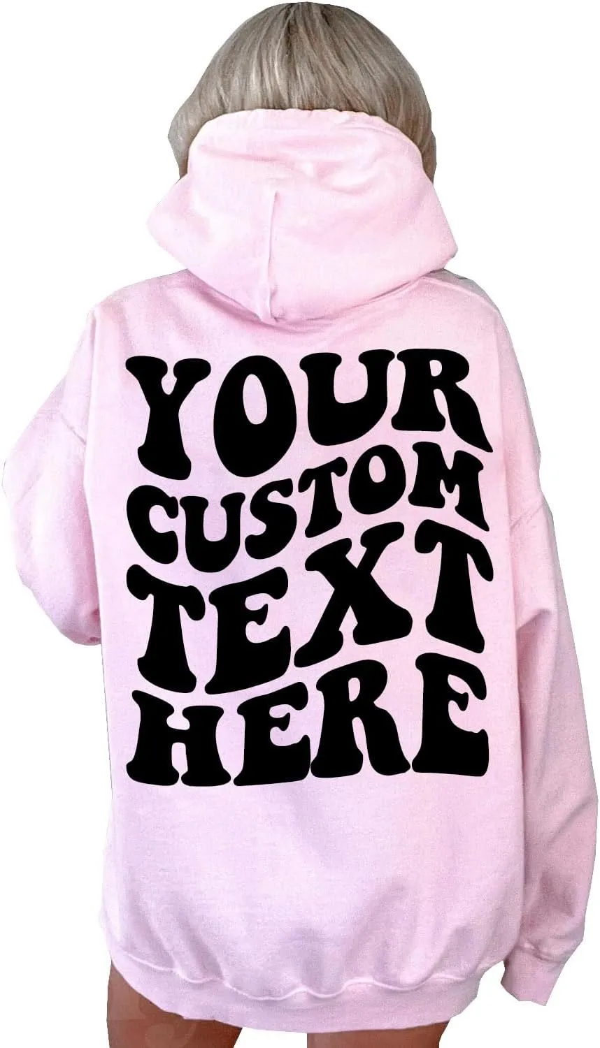 Custom Hoodie Text On Back, Words On Back of Hoodie, Hoodie Words On Back, Personalized Hoodie