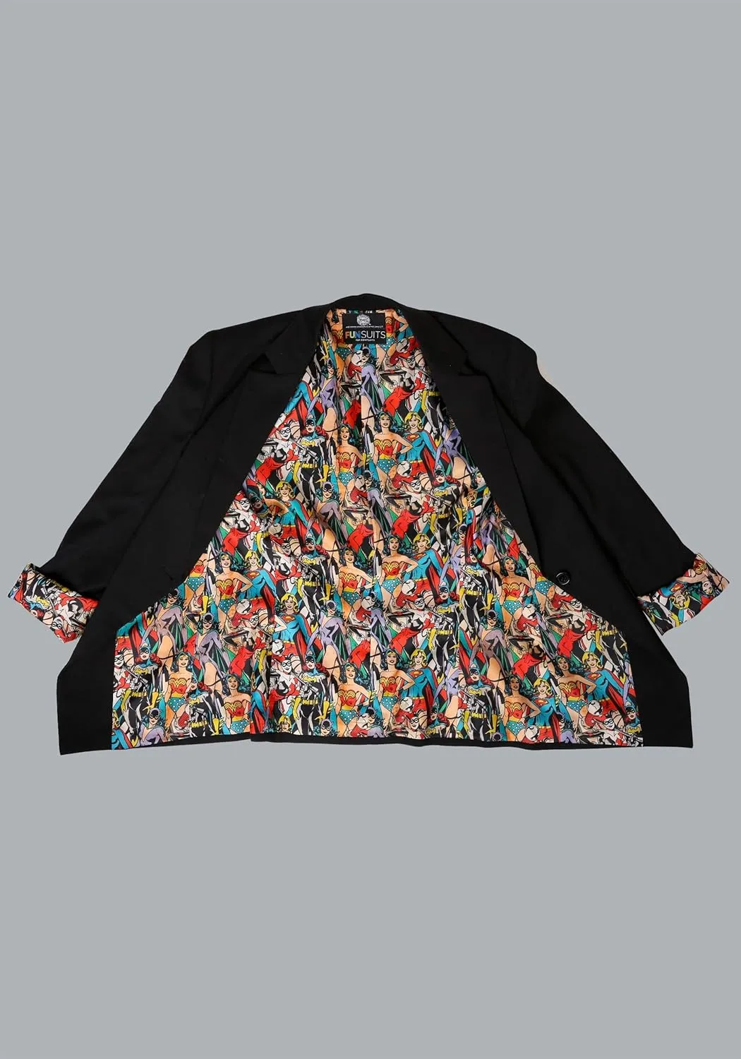 DC Comics Vintage Print One-Button Blazer for Women