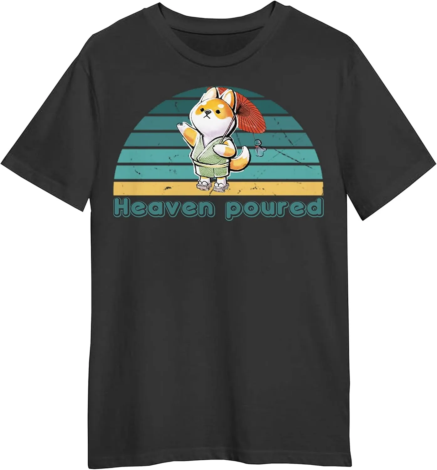 Dog Heaven Poured Retro Sunset T-Shirt, Gift Dog Heaven Poured Retro Sunset T-Shirt, Funny Dog Heaven Poured Retro Sunset T-Shirt, Gift Dog Heaven Poured Retro Sunset T-Shirt Black