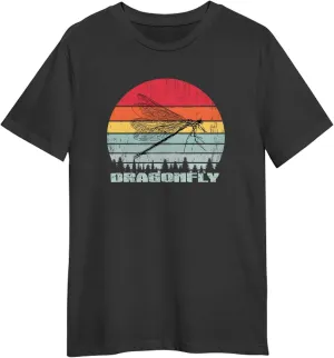 Dragonfly Retro Sunset T-Shirt, Gift for Dragonfly Retro Sunset T-Shirt, Funny Dragonfly Retro Sunset T-Shirt Black