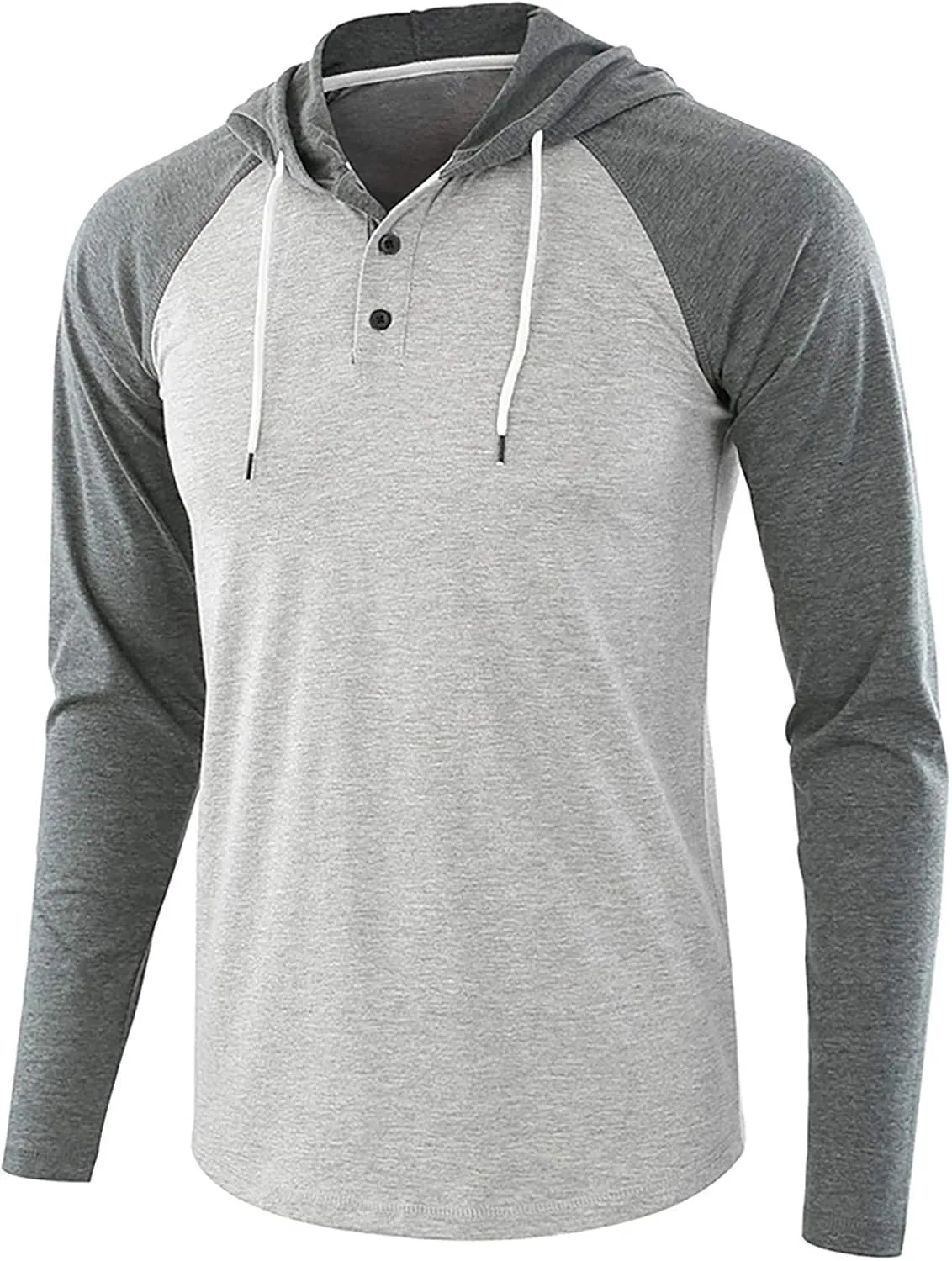 DuDubaby Going Out Tops for Men Casual Patchwork Sports Sweatshirt Long Sleeve Hooded Pullover Top