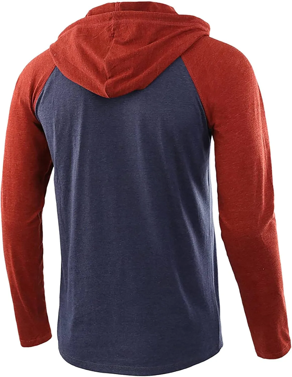 DuDubaby Going Out Tops for Men Casual Patchwork Sports Sweatshirt Long Sleeve Hooded Pullover Top