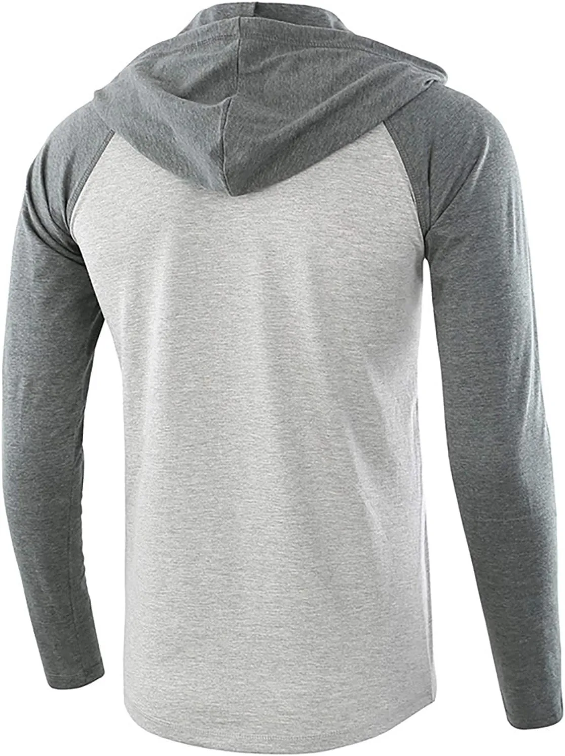 DuDubaby Going Out Tops for Men Casual Patchwork Sports Sweatshirt Long Sleeve Hooded Pullover Top