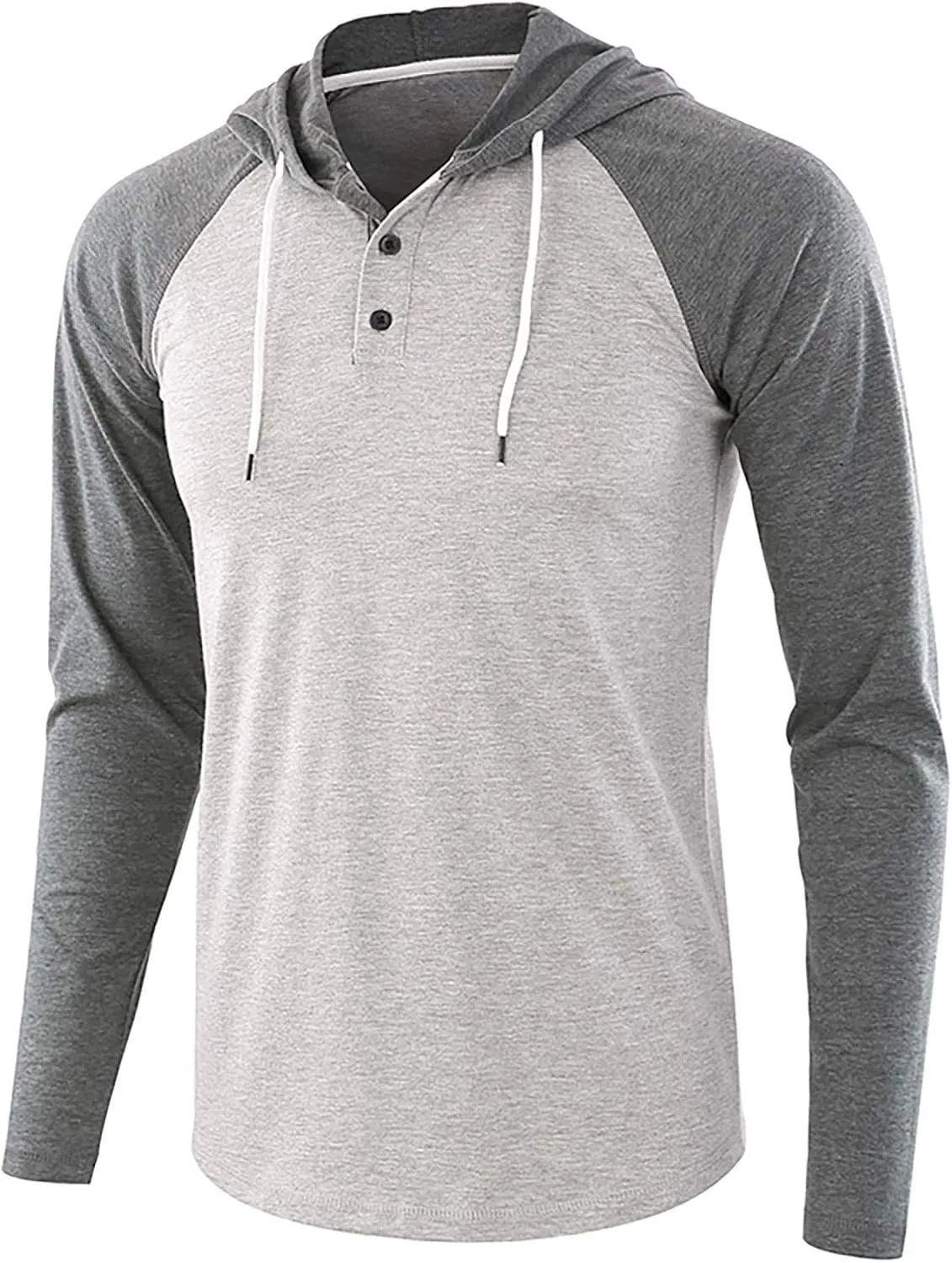DuDubaby Going Out Tops for Men Casual Patchwork Sports Sweatshirt Long Sleeve Hooded Pullover Top