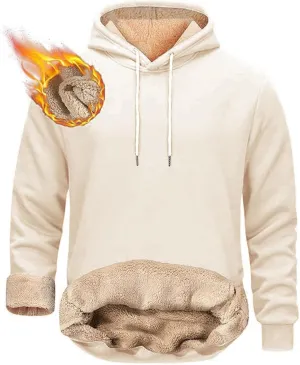 Fleece Hoodie Men Pullover Heavyweight Thick Winter Warm Hooded Sweatshirt Thermal Windproof Jacket Hoodies with Pocket