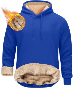 Fleece Hoodie Men Pullover Heavyweight Thick Winter Warm Hooded Sweatshirt Thermal Windproof Jacket Hoodies with Pocket