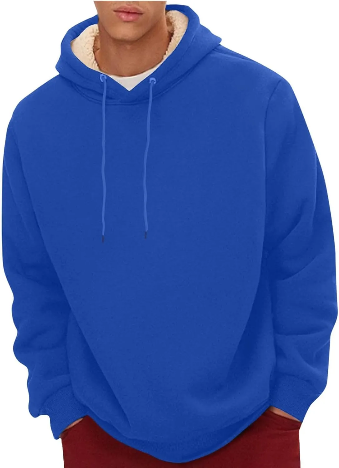 Fleece Hoodie Men Pullover Heavyweight Thick Winter Warm Hooded Sweatshirt Thermal Windproof Jacket Hoodies with Pocket