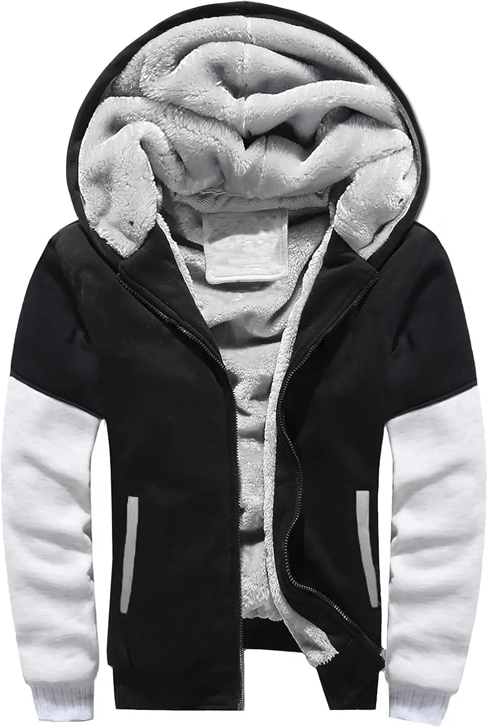 Fleece Lined Hoodie for Men Pullover Winter Workout Fleece Hoodie Jackets Full Zip Wool Warm Thick Coats