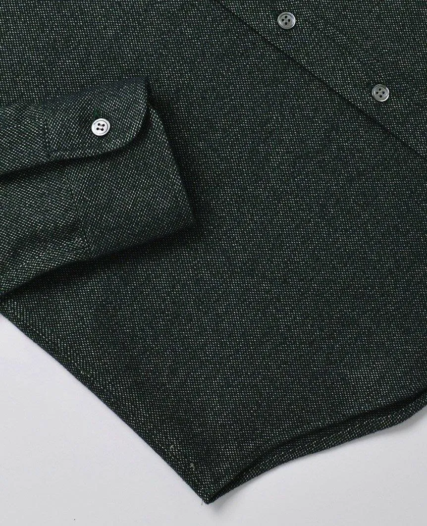 Forest Green Tweed Flannel Shirt