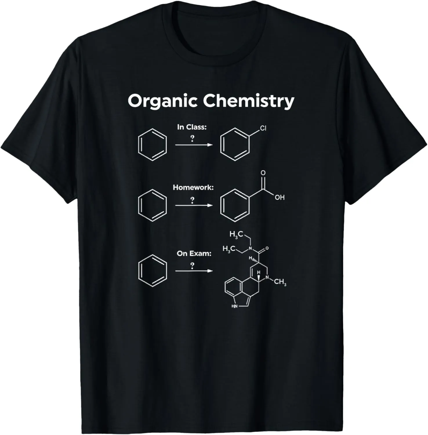 Funny Organic Chemistry T Shirt-Homework Exam for Women Men T-Shirt