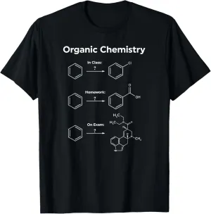 Funny Organic Chemistry T Shirt-Homework Exam for Women Men T-Shirt