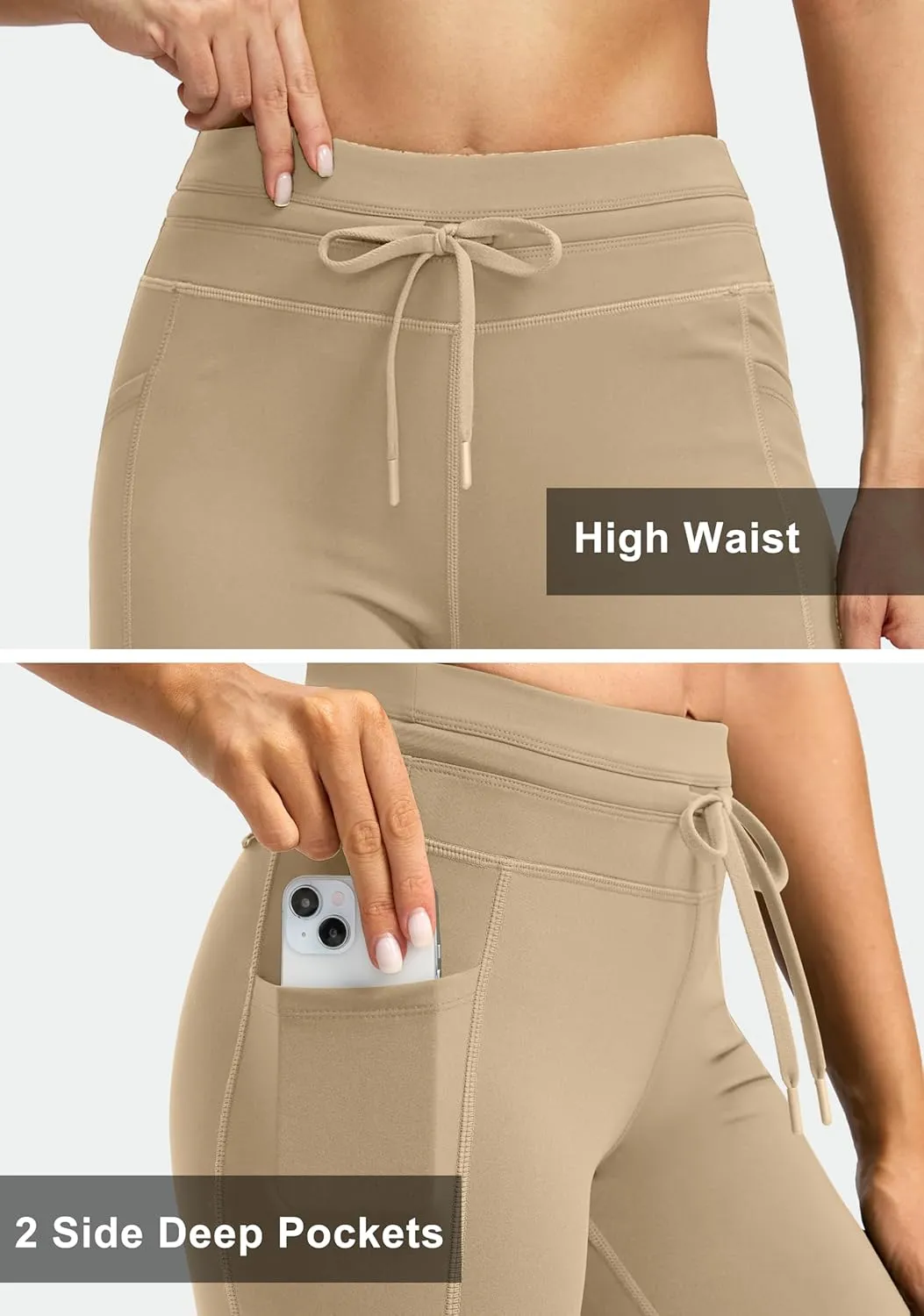 G Gradual Women's Fleece Lined Winter Leggings High Waisted Water Resistant Thermal Hiking Ski Pants for Women with Pockets